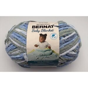 NEW Bernat Baby Blanket Yarn LOVELY BLUE 10.5oz/220yds Soft Blues Greens